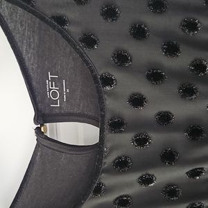 Polka dot sheer-top blouse